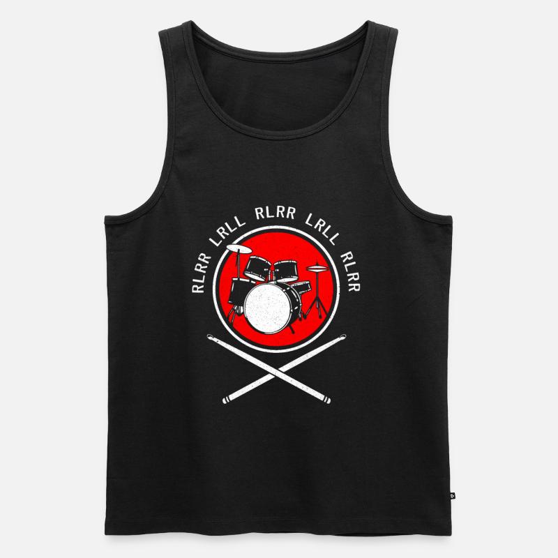 Schlagzeug - Männer Premium Bio Tank Top - Schwarz