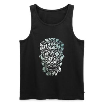 skull tattoo party festival biker halloween - Men's Premium Organic Tank Top - black - Front - AI Model Male 178 light (178cm)