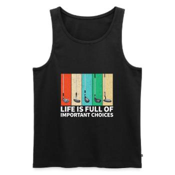 Golf Golfschläger - Männer Premium Bio Tank Top - Schwarz - Vorne - AI Model Male 178 light (178cm)