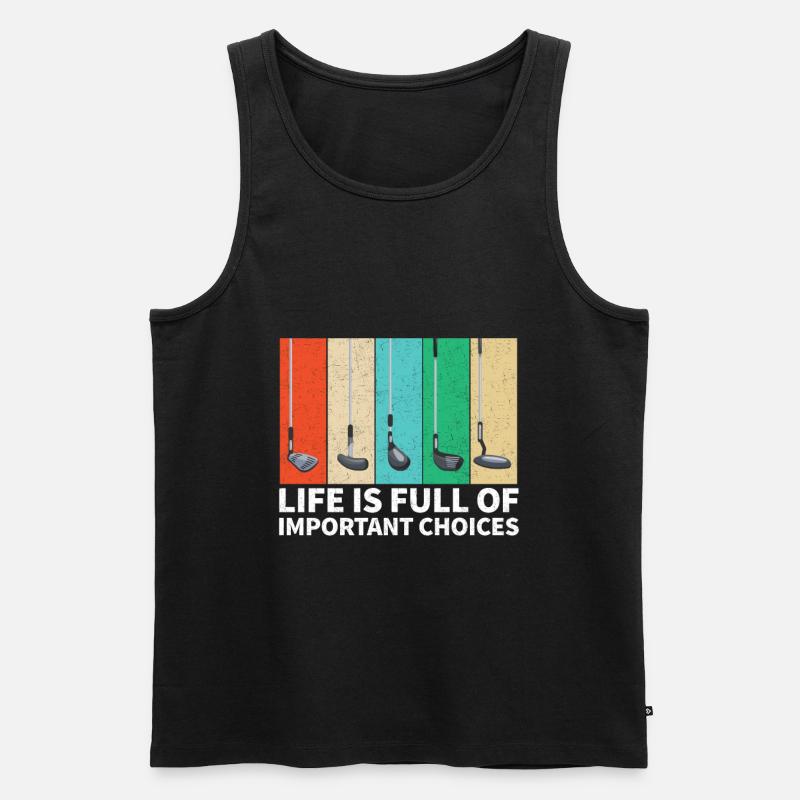 Golf Golfschläger - Männer Premium Bio Tank Top - Schwarz