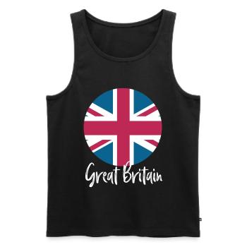 Great Britain - Men's Premium Organic Tank Top - black - Front - AI Model Male 178 light (178cm)