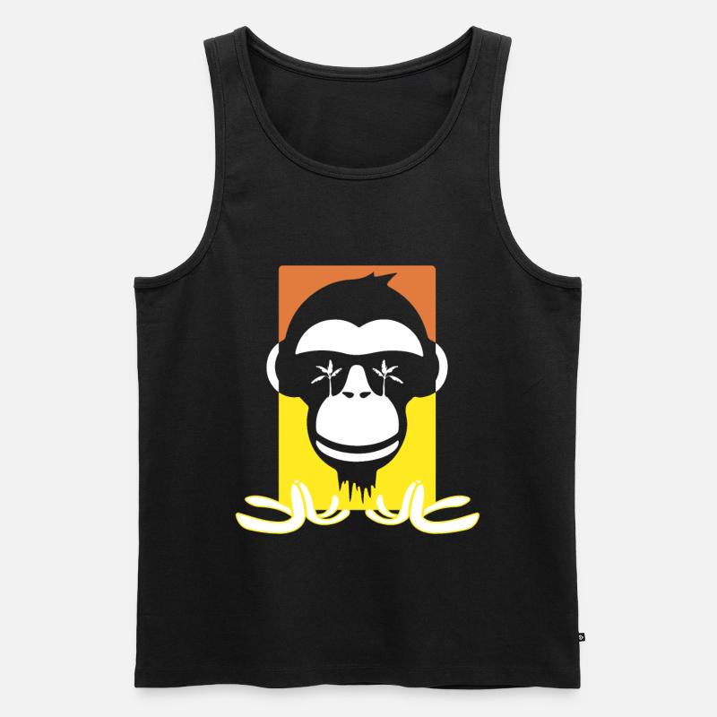 Lustiger Affe - Männer Premium Bio Tank Top - Schwarz