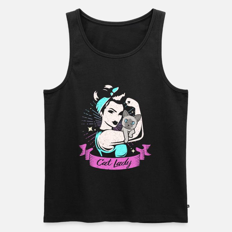 Siamkatze - Männer Premium Bio Tank Top - Schwarz