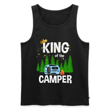 Roi du campeur - Débardeur bio Premium Homme - noir - Devant - AI Model Male 178 light (178cm)