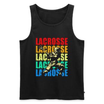 Lacrosse - Débardeur bio Premium Homme - noir - Devant - AI Model Male 178 light (178cm)