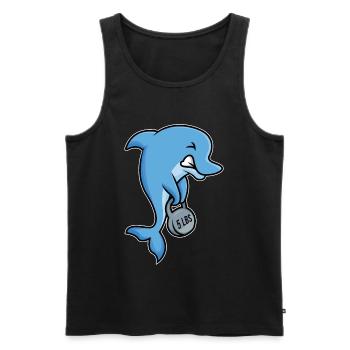 strong dolphin fitness design - Men's Premium Organic Tank Top - black - Front - AI Model Male 178 light (178cm)