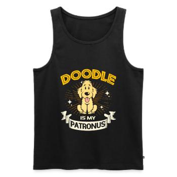 Doodle Chien Goldendoodle Golden Retriever Pudel - Débardeur bio Premium Homme - noir - Devant - Michal (187cm)