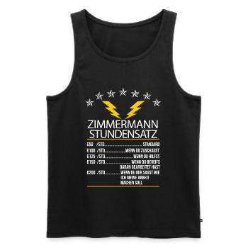 Zimmermann Stundensatz - Männer Premium Bio Tank Top - Schwarz - Vorne - AI Model Male 178 light (178cm)