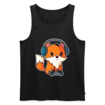 Gaming Fox - Player Fox Design - Men's Premium Organic Tank Top - black - Front - Michal (187cm)