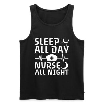 Sleep All Day Nurse All Night - Men's Premium Organic Tank Top - black - Front - Michal (187cm)