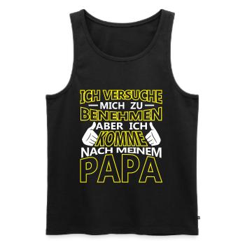 Ich versuche mich zu benehmen Papa - Männer Premium Bio Tank Top - Schwarz - Vorne - Michal (187cm)