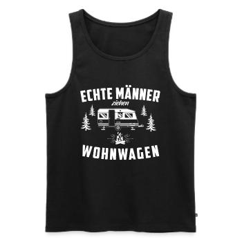 Echte Männer ziehen Wohnwagen - Männer Premium Bio Tank Top - Schwarz - Vorne - AI Model Male 178 light (178cm)