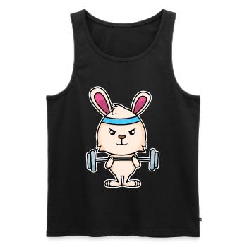 Lapin de fitness - Débardeur bio Premium Homme - noir - Devant - Michal (187cm)
