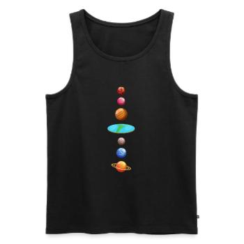 Planets Universe - Men's Premium Organic Tank Top - black - Front - AI Model Male 178 light (178cm)