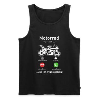La moto appelle - Débardeur bio Premium Homme - noir - Devant - Michal (187cm)