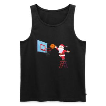 Basketball Père Noël - Débardeur bio Premium Homme - noir - Devant - Michal (187cm)