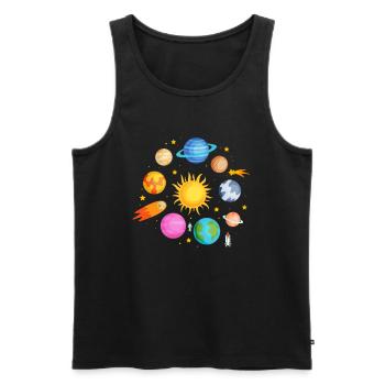 Planet universe - Men's Premium Organic Tank Top - black - Front - AI Model Male 178 light (178cm)