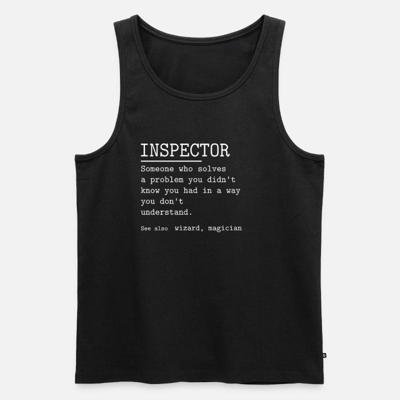 INSPECTOR - Männer Premium Bio Tank Top - Schwarz