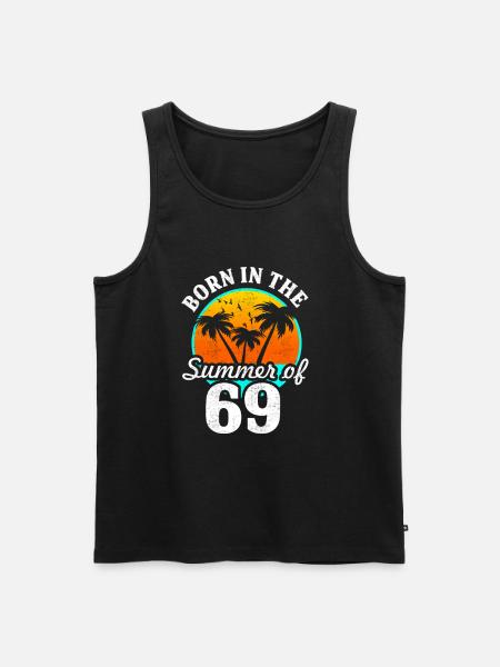 Né à l'été 69 - Débardeur bio Premium Homme - noir