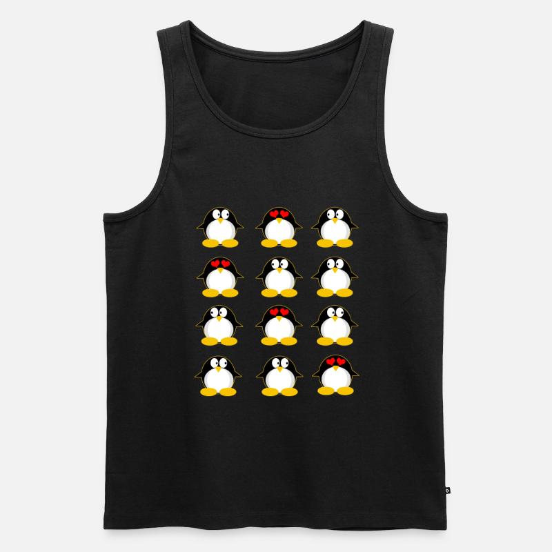 Pinguine Pinguin - Männer Premium Bio Tank Top - Schwarz