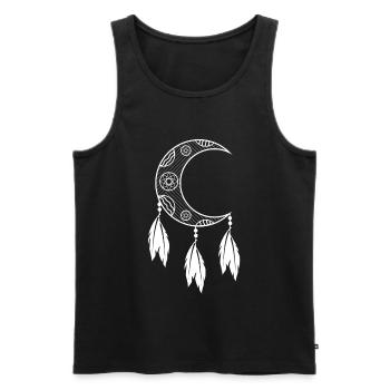 Dream catcher crescent moon open to the right - Men's Premium Organic Tank Top - black - Front - AI Model Male 178 light (178cm)