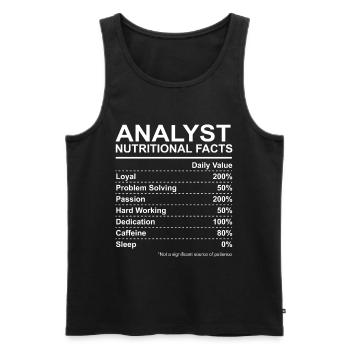 Analyst Nutritional Facts - Men's Premium Organic Tank Top - black - Front - AI Model Male 178 light (178cm)