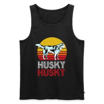 Husky - Men's Premium Organic Tank Top - black - Front - AI Model Male 178 light (178cm)