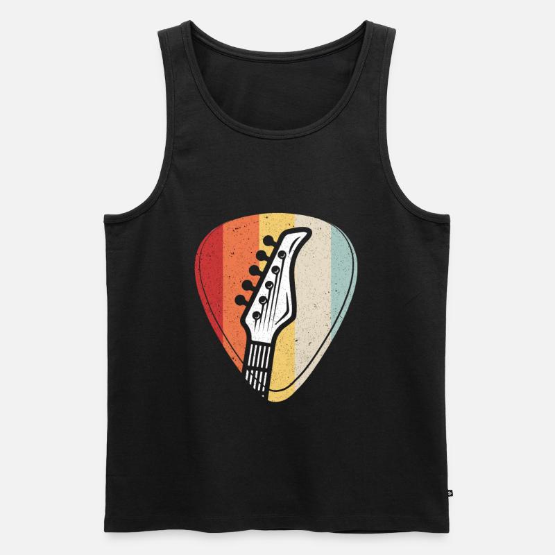 Gitarre - Männer Premium Bio Tank Top - Schwarz