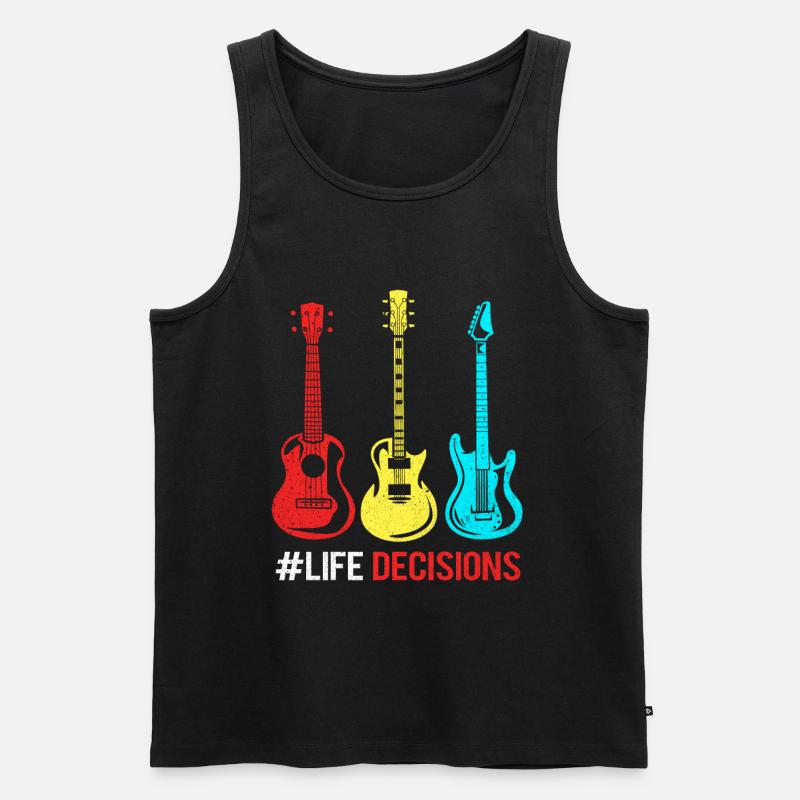 Gitarre - Männer Premium Bio Tank Top - Schwarz