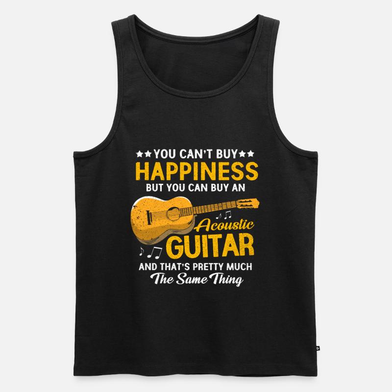 Gitarre - Männer Premium Bio Tank Top - Schwarz
