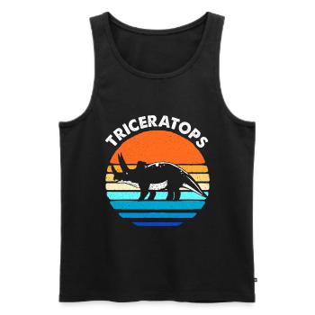 Triceratops - Männer Premium Bio Tank Top - Schwarz - Vorne - AI Model Male 178 light (178cm)