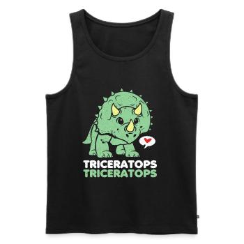 Triceratops - Männer Premium Bio Tank Top - Schwarz - Vorne - AI Model Male 178 light (178cm)