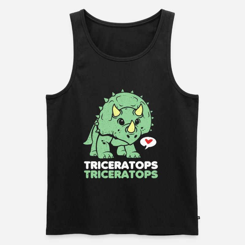 Triceratops - Männer Premium Bio Tank Top - Schwarz