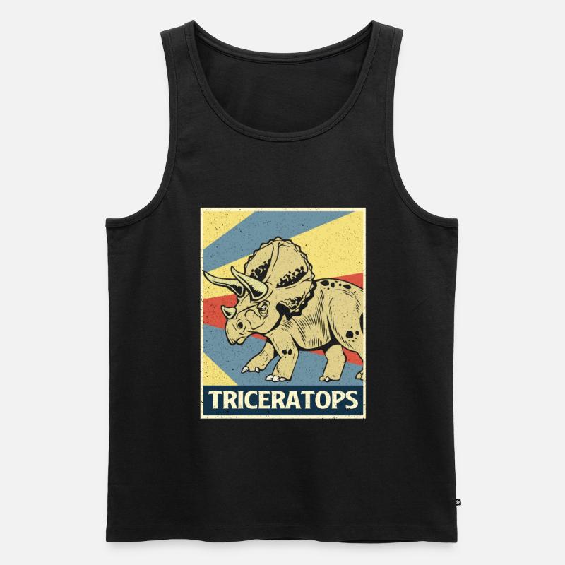 Triceratops - Männer Premium Bio Tank Top - Schwarz