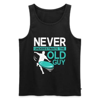 Frisbee - Männer Premium Bio Tank Top - Schwarz - Vorne - AI Model Male 178 light (178cm)