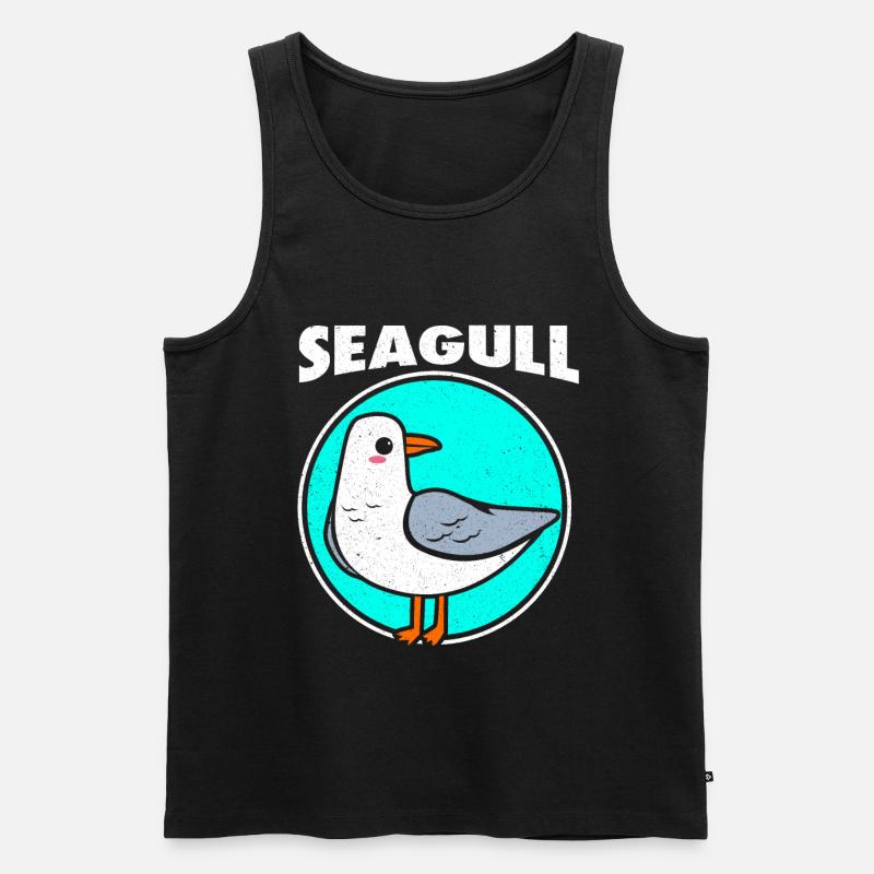 Möwe - Männer Premium Bio Tank Top - Schwarz