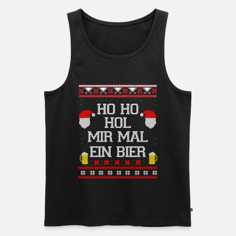 Ugly Christmas Bier - Männer Premium Bio Tank Top - Schwarz