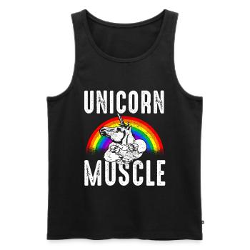 Licorne Muscle - Débardeur bio Premium Homme - noir - Devant - AI Model Male 178 light (178cm)