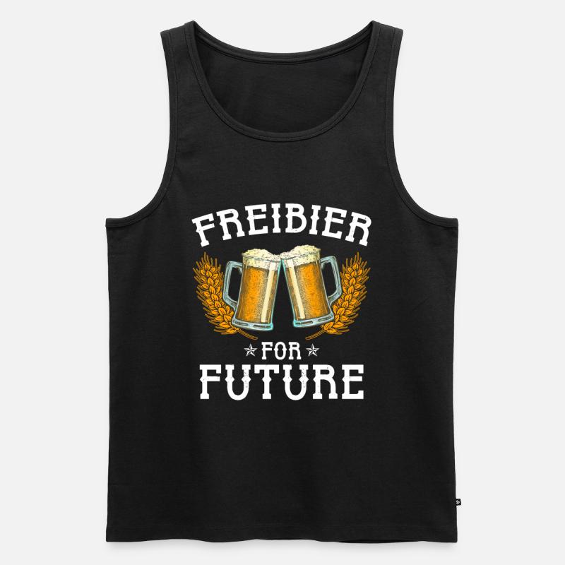 Freibier for future - Männer Premium Bio Tank Top - Schwarz