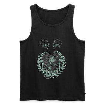 Elegantes Herz mit Klavier und Schlüssel auf Hintergrund - Männer Premium Bio Tank Top - Schwarz - Vorne - Michal (187cm)