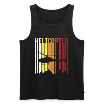 Vintage Helicopter - Men's Premium Organic Tank Top - black - Front - AI Model Male 178 light (178cm)