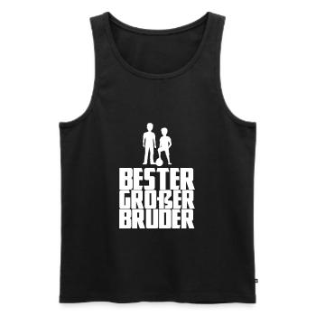 Bester großer Bruder - Männer Premium Bio Tank Top - Schwarz - Vorne - Michal (187cm)