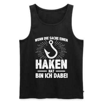 Wenn die Sache einen Haken hat bin ich dabei - Männer Premium Bio Tank Top - Schwarz - Vorne - Michal (187cm)