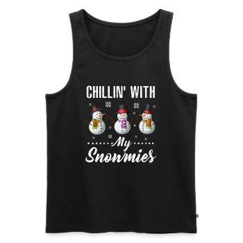 Chillin 'with my snowmies - Men's Premium Organic Tank Top - black - Front - Michal (187cm)