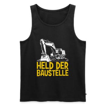 Held der Baustelle - Männer Premium Bio Tank Top - Schwarz - Vorne - Michal (187cm)