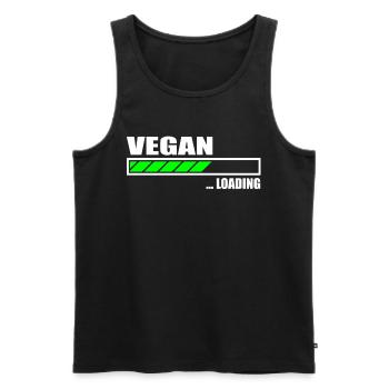 Vegan Loading Bar - Männer Premium Bio Tank Top - Schwarz - Vorne - AI Model Male 178 light (178cm)