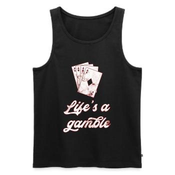 Poker - Männer Premium Bio Tank Top - Schwarz - Vorne - Michal (187cm)