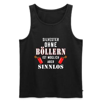 Böller Silvester Feuerwerk Pyromane Böllern - Männer Premium Bio Tank Top - Schwarz - Vorne - Michal (187cm)