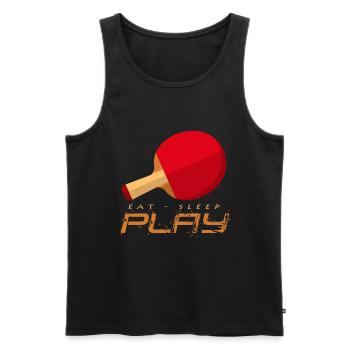 Pingpong Energie: Eat Sleep Play - Männer Premium Bio Tank Top - Schwarz - Vorne - Michal (187cm)
