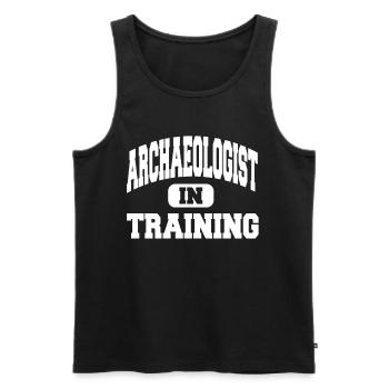 Archaeologist In Training - Men's Premium Organic Tank Top - black - Front - AI Model Male 178 light (178cm)